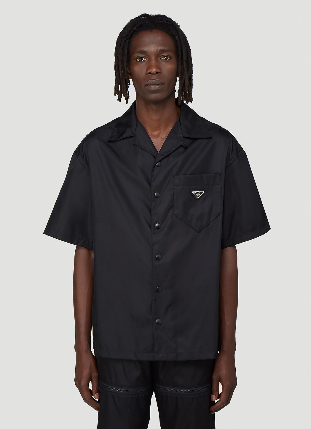 Prada nylon short sleeve shirt top