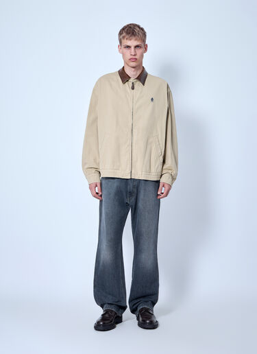 LN-CC® - Prada: Zip-Up Jacket with Contrast Collar - Beige Prada Zip-Up Jacket with Contrast Collar Beige pra0166201