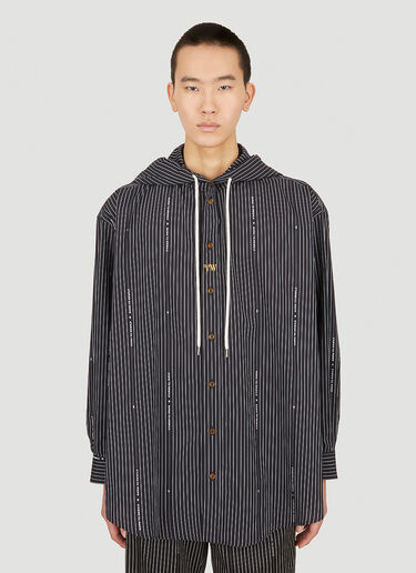 Vivienne Westwood Pinstripe Hooded Overshirt Black vvw0152016