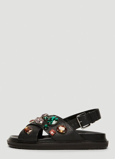 Marni Fussbett Crystal-Embellished Sandals Black mni0247027