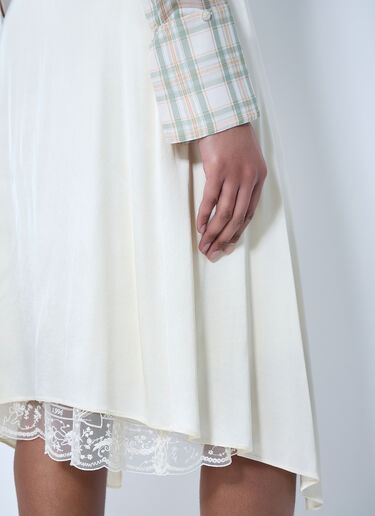 Acne Studios Asymmetric Lace-Trim Skirt White acn0264034