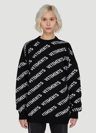 VETEMENTS Logo Print Sweater Black vet0247025