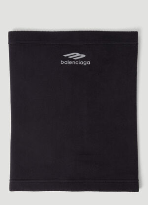 Balenciaga Logo Print Tubular Scarf Black bal0255105