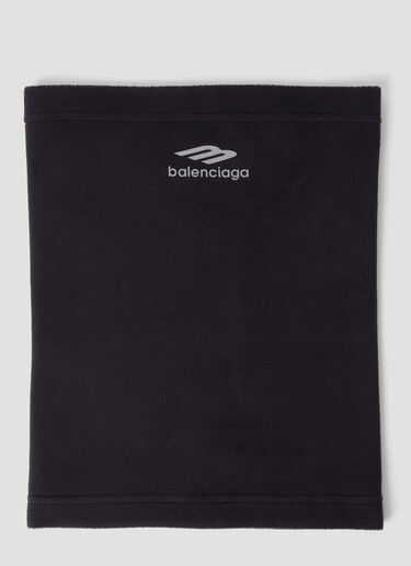 Balenciaga Logo Print Tubular Scarf Black bal0255105