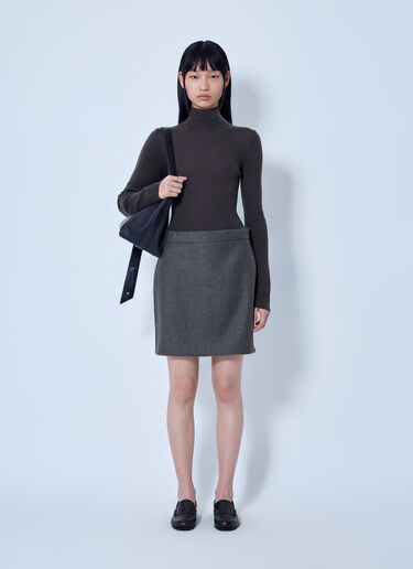 LN-CC® - Max Mara: Wool Blend Mini Skirt - Grey Max Mara Wool Blend Mini Skirt Grey max0266224