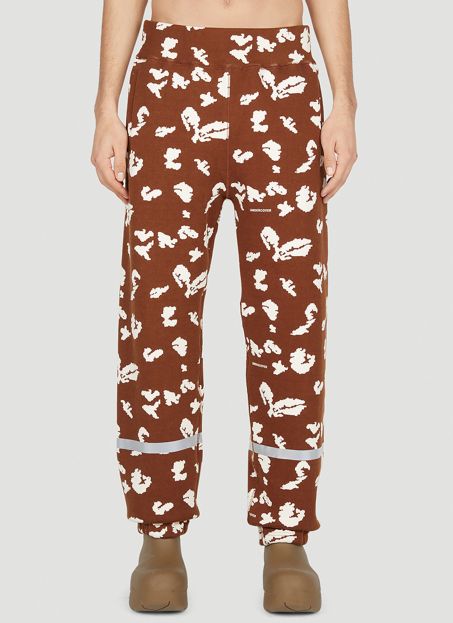 Undercover Graphic Print Track Pants Male Brown