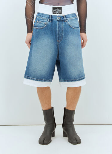 Jean Paul Gaultier 데님 패널 면 쇼츠 블루 jpg0159002