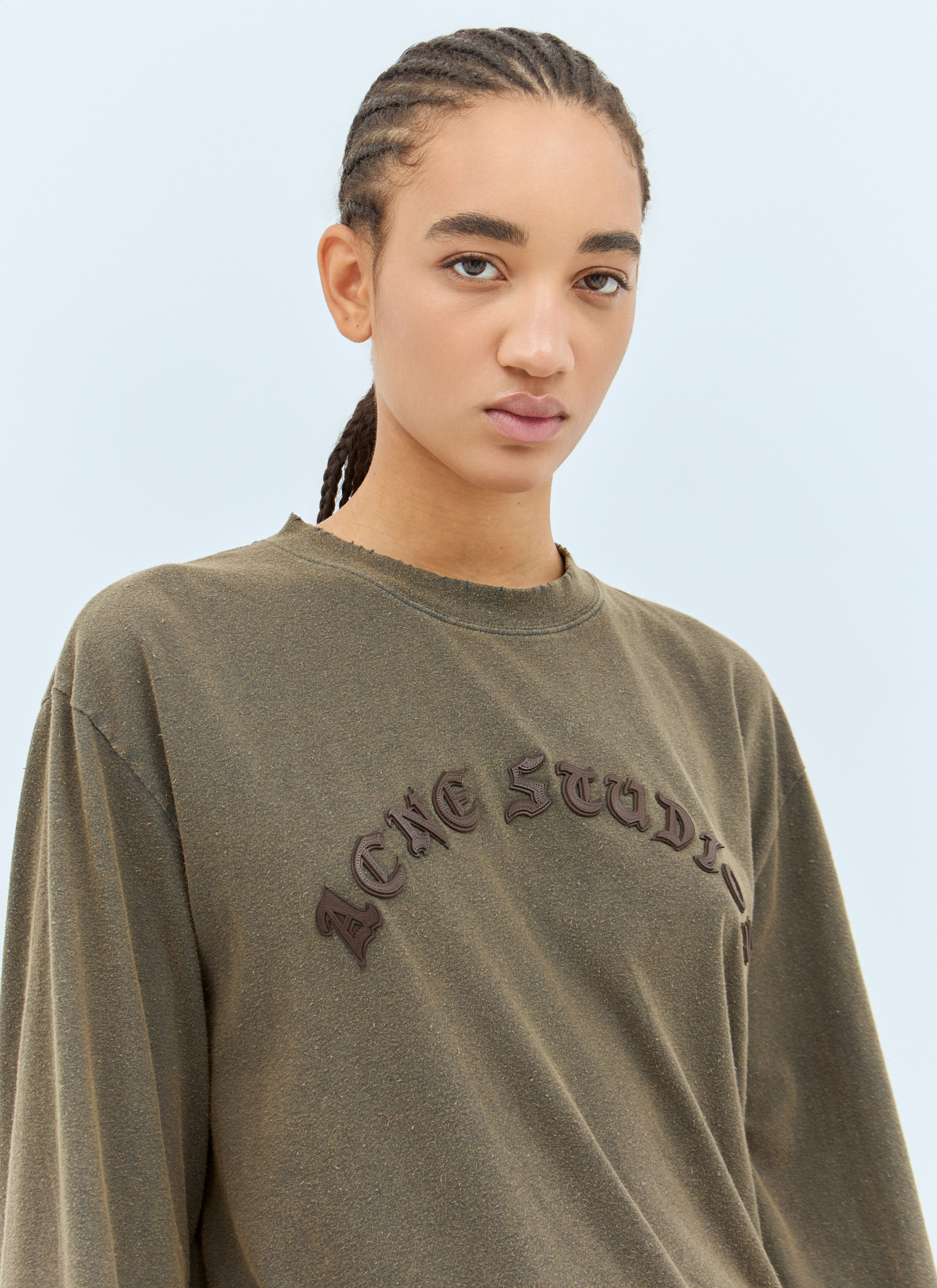 Acne Studios Women's' Logo Applique T-Shirt in Khaki | LN-CC®