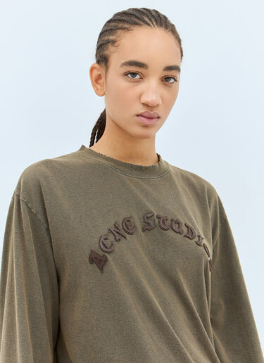 Acne Studios Logo Applique T-Shirt Khaki acn0258011