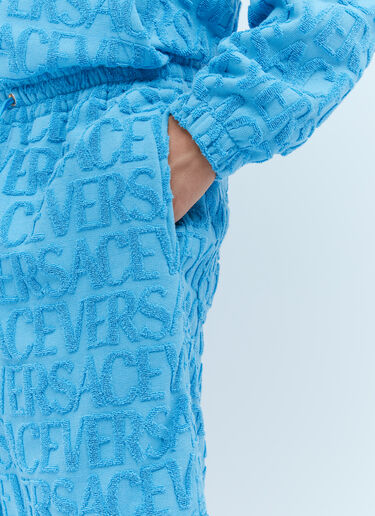 Versace Logo Jacquard Towel Shorts Blue ver0153008