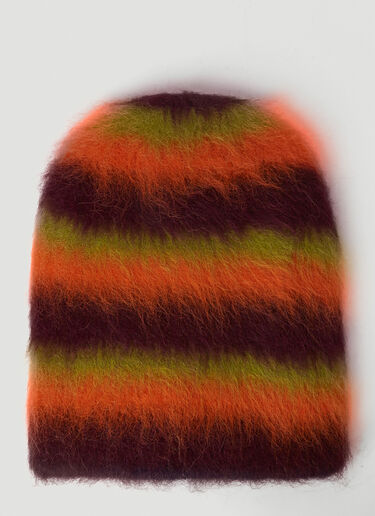 Brain Dead Fuzzy Knit Beanie Hat Orange bra0353003