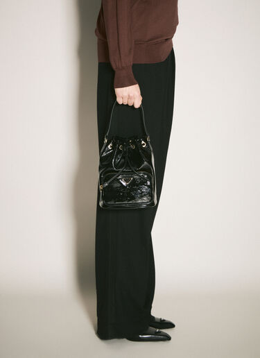 Prada Duet Naplack Bucket Bag Black pra0259009