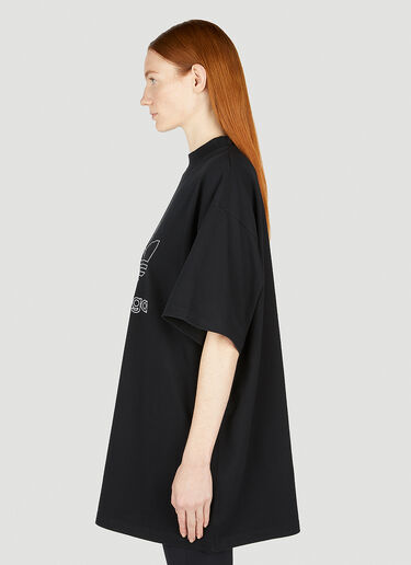 Balenciaga x adidas ロゴプリントTシャツ ブラック axb0251008
