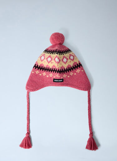 Wool Hat Miu Miu Wool Hat Pink miu0263048