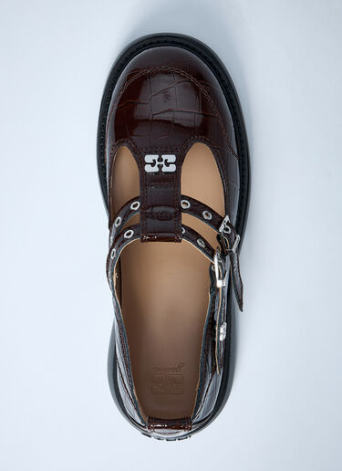 GANNI Butterfly Mary Jane Shoes Brown gan0261023