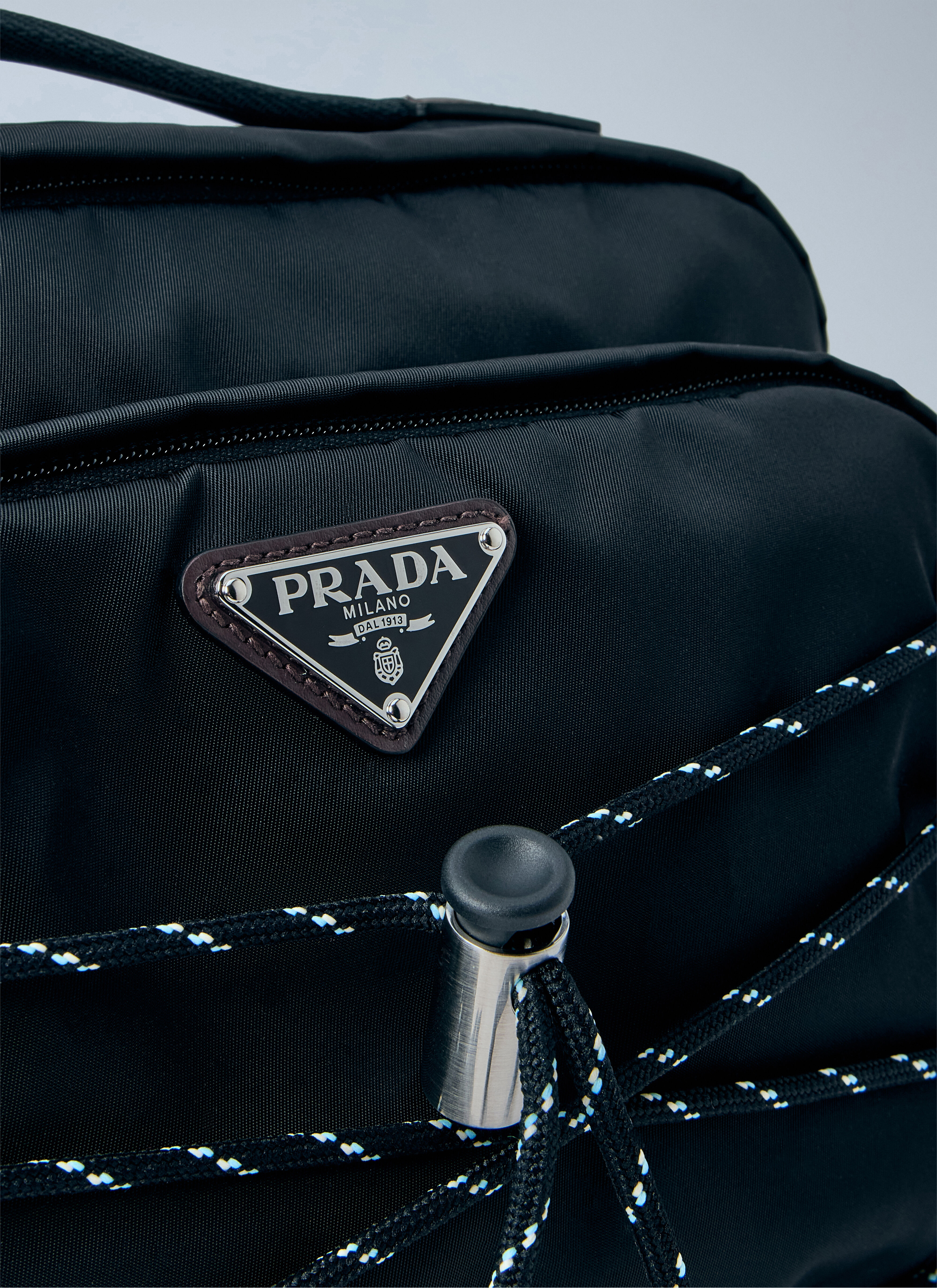 バッグ PRADA PRADA 2005 Madras Cerniera Brown Canvas Leather Embroidered Flower
