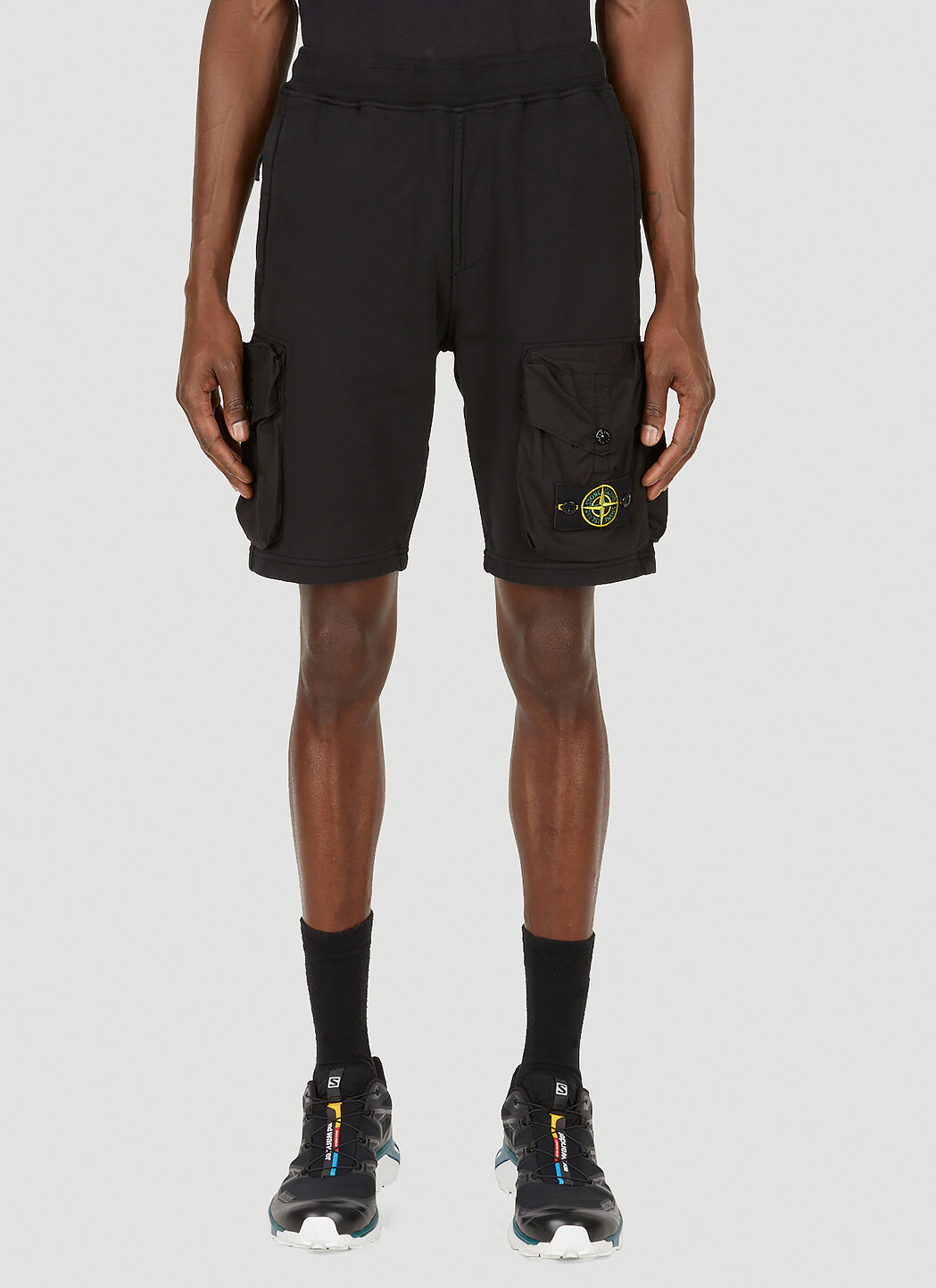 Stone Island Compass Patch Bermuda Shorts in Black LN CC