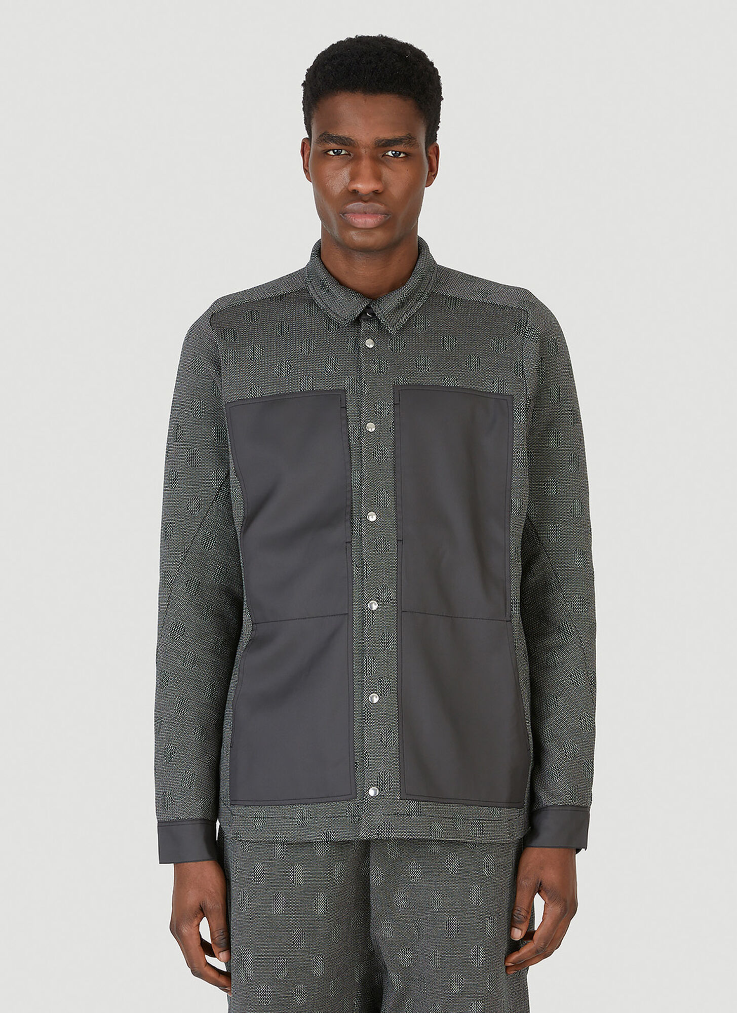 Byborre Multi Panel Design Shirt In Grey