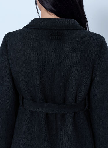 LN-CC® - Miu Miu: Single-Breasted Double Wool Coat - Dark Grey Miu Miu Single-Breasted Double Wool Coat Dark Grey miu0266124