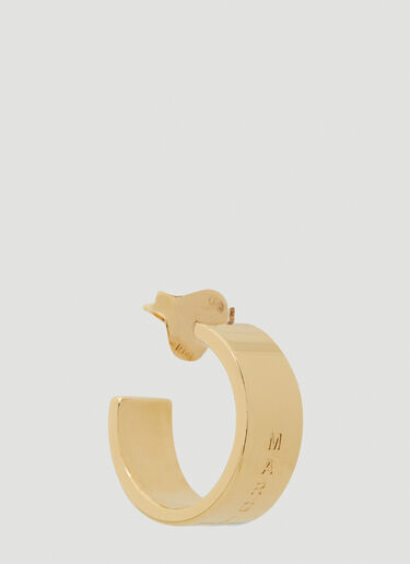 MM6 Maison Margiela 数字ロゴ刻印フープピアス ゴールド mmm0253043