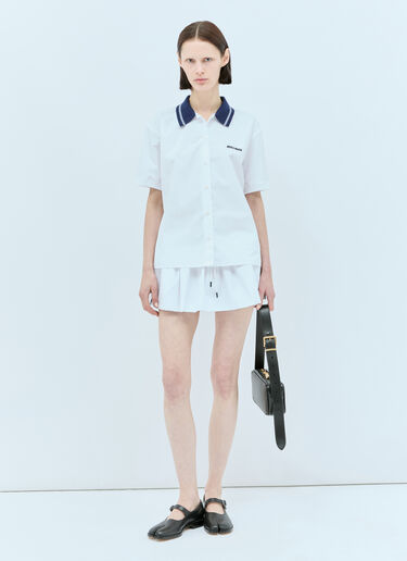Miu Miu Short Sleeve Poplin Shirt White miu0257012