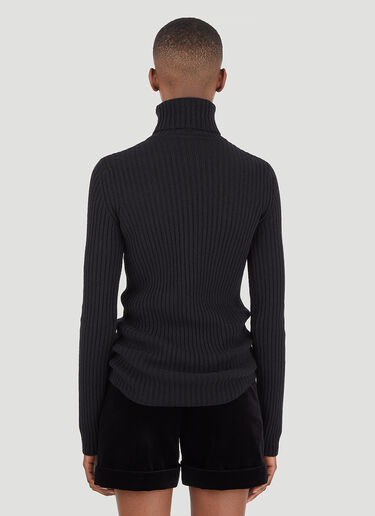 Saint Laurent ロゴ タートルネックセーター ブラック sla0245006