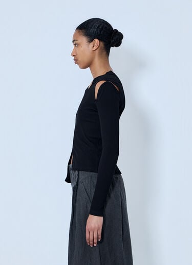 LIMI Feu Asymmetric Long Sleeve Tee Black lmf0264011