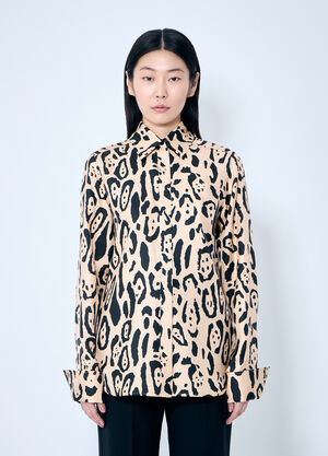 Sportmax Animal-Print Shirt Beige spx0259001