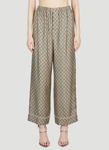 Gucci GG Supreme Silk Pants Beige guc0253065