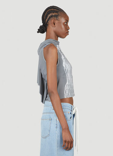 MM6 Maison Margiela Fishnet Print Top Grey mmm0251023