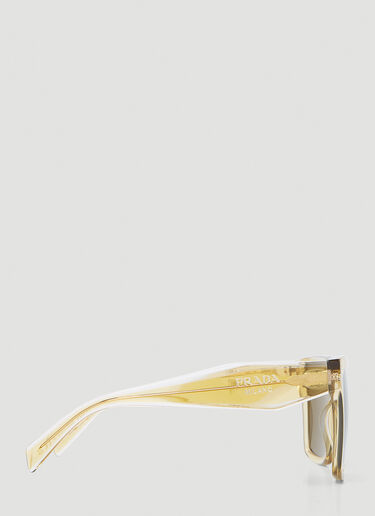 Prada 超大镜框太阳镜 黄色 lpr0253004