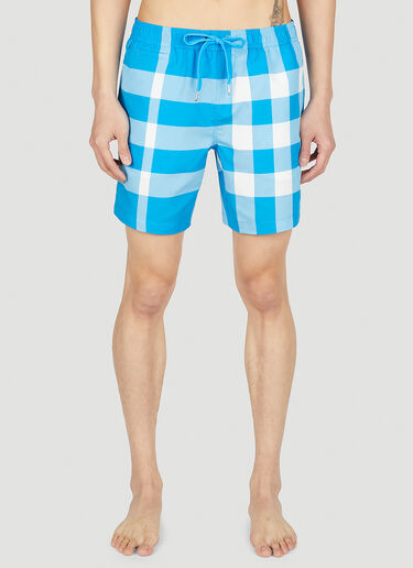 Burberry Check Swim Shorts Blue bur0152018