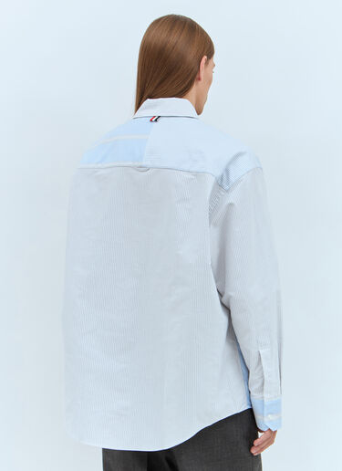 Thom Browne コントラストカラーのストライプシャツ  ライトブルー thb0157004
