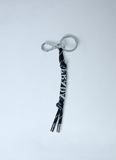 Prada Logo Embellished Keychain Black pra0164002