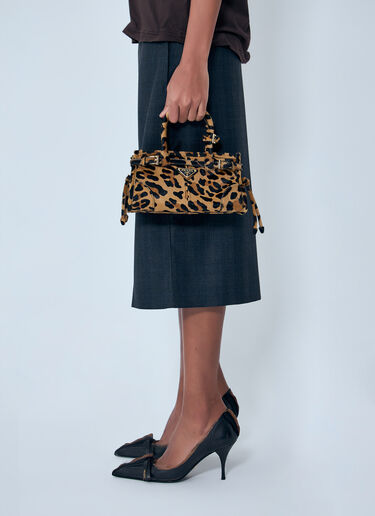 Prada 迷你Bonnie印花皮革手袋 米色 pra0263013