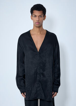 Rick Owens Oversized V-Neck Shirt Black ric0163015