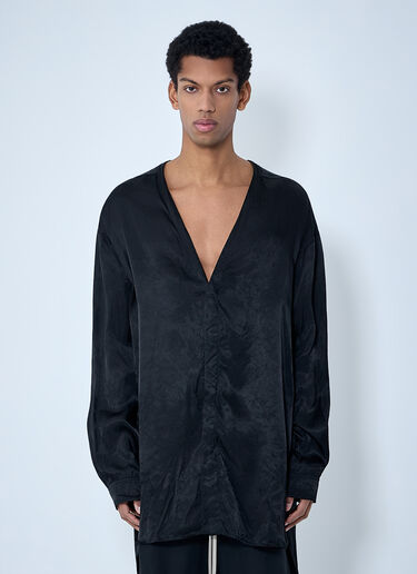 Rick Owens Oversized V-Neck Shirt Black ric0163015