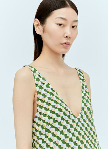 Dries Van Noten Debbie Embellished Dress Green dvn0256018
