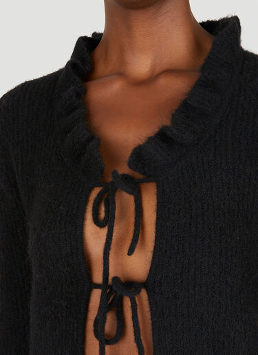 GANNI Ruffled Bolero Cardigan Black gan0251008