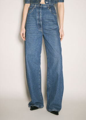 Prada Logo Plaque Balloon Jeans Brown pra0260066