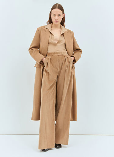 Max Mara 와이드-레그 코듀로이 팬츠 카멜 max0258007