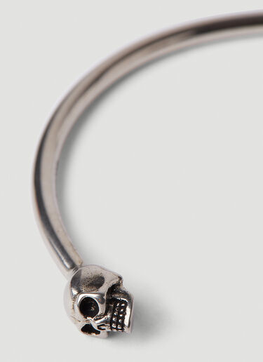 Alexander McQueen Thin Twin Skull Bracelet Silver amq0145114