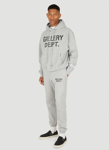 Gallery Dept. Logo Print Hooded Sweatshirt Grey gdp0147008