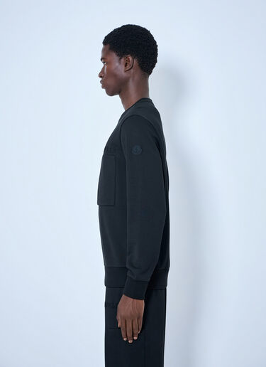 LN-CC® - Moncler: Crewneck Sweatshirt - Black Moncler Crewneck Sweatshirt Black mon0165028