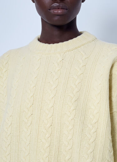 LN-CC® - RÓHE: Cable Knit Jumper - Yellow RÓHE Cable Knit Jumper Yellow roe0266014
