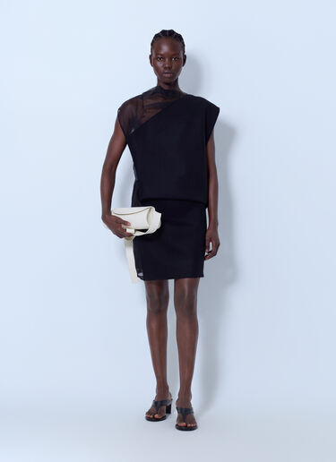 LN-CC® - Sportmax: Sheer Overlay Dress - Black Sportmax Sheer Overlay Dress Black spx0266204