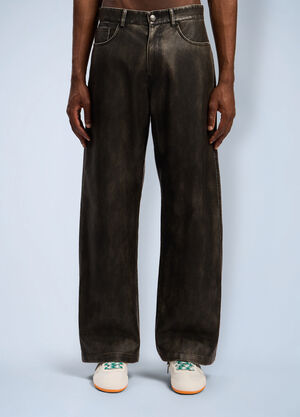 Palm Angels Curved Logo Coated Pants Grey pma0162111