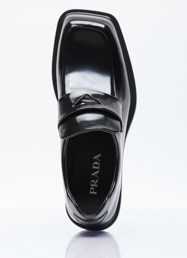 Prada Brushed Leather Loafers Black pra0256056