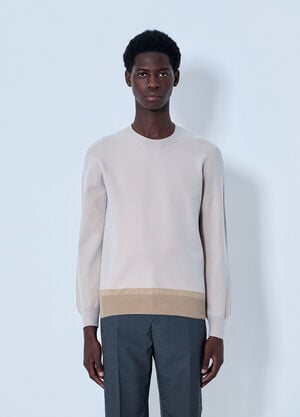 MM6 Maison Margiela Fine Knit Crewneck Sweater Beige mmm0164004