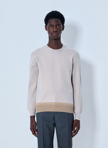 MM6 Maison Margiela Fine Knit Crewneck Sweater Beige mmm0164004